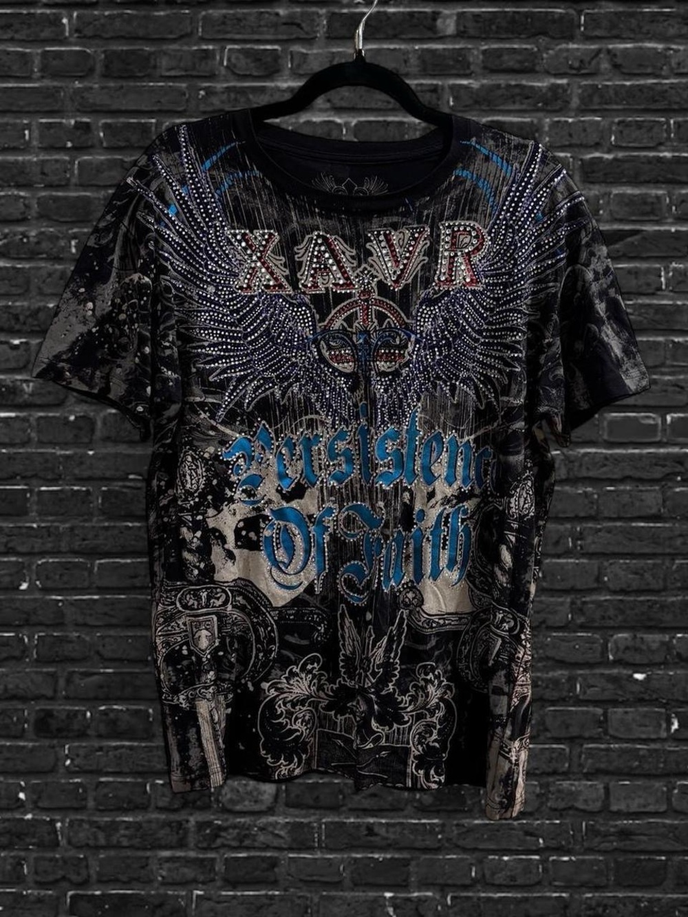 Y2K Grunge 2000s Xzavier Rhinestone Shirt